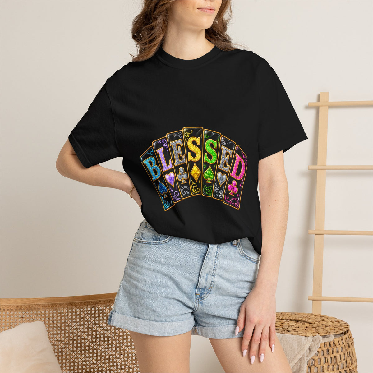 Blessed Playing Cards T-Shirt — Colorful Graphic Tee