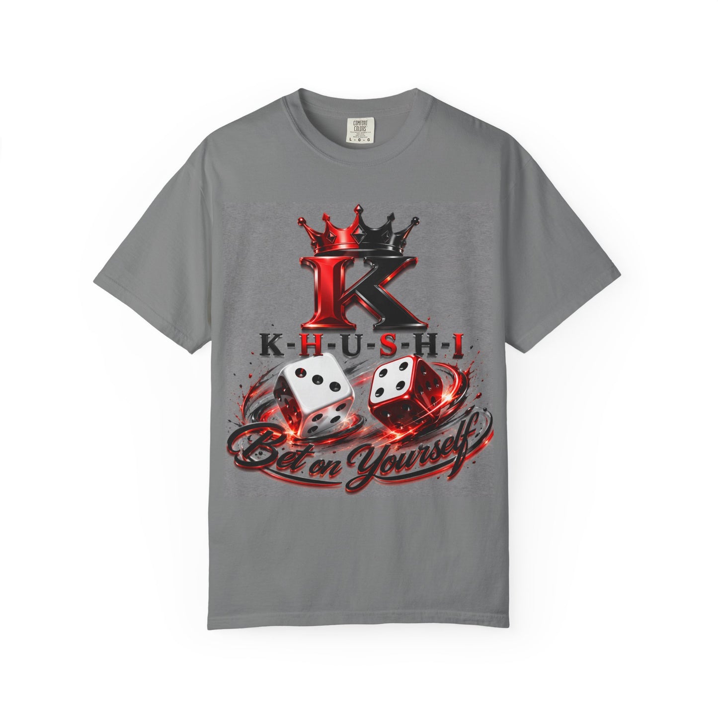 K-HUSHI Crown & Dice Graphic T-Shirt — 'Bet on Yourself' Streetwear Tee