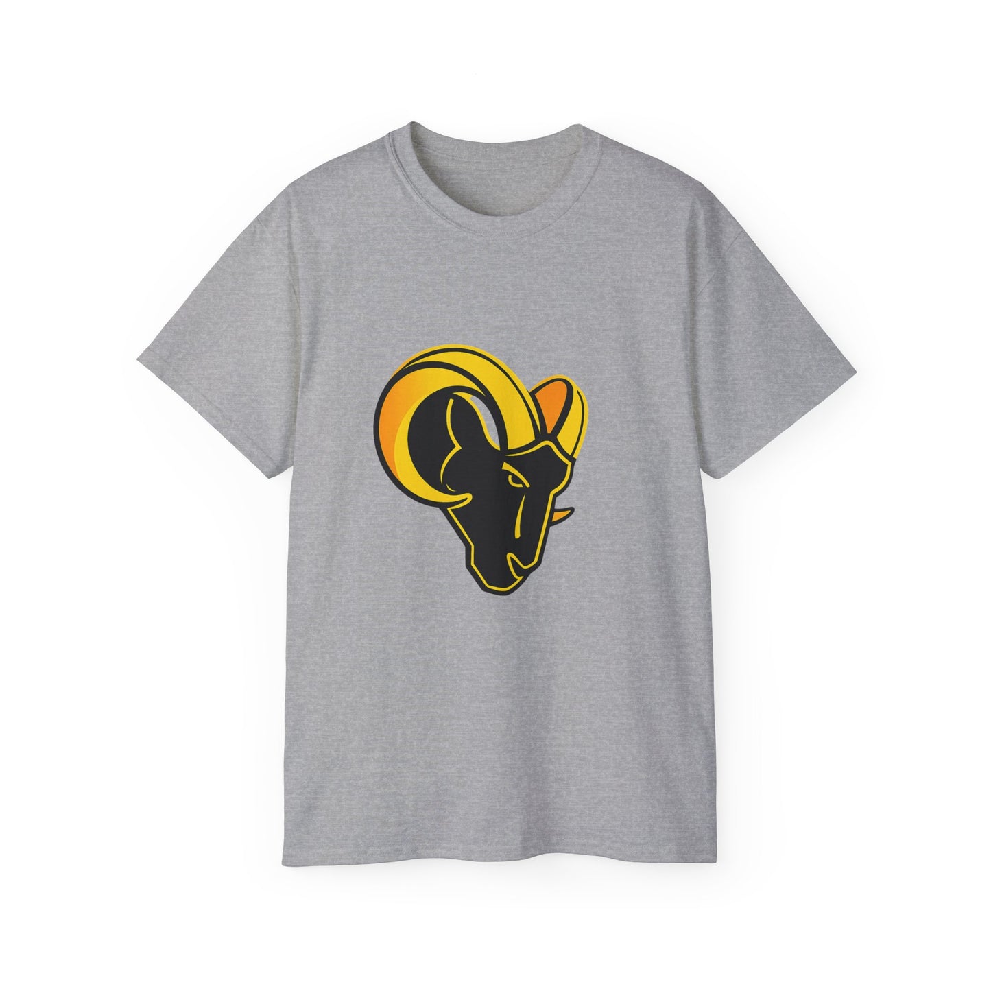 Ram Head Graphic Tee — Bold Yellow & Black Mountain Ram Shirt