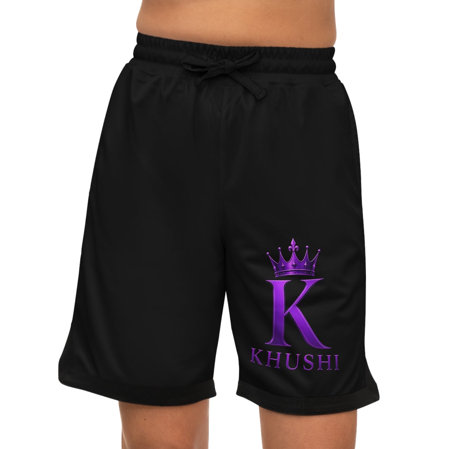 Basketball Shorts — Personalized 'K' Crown Khushi Athletic Rib Shorts