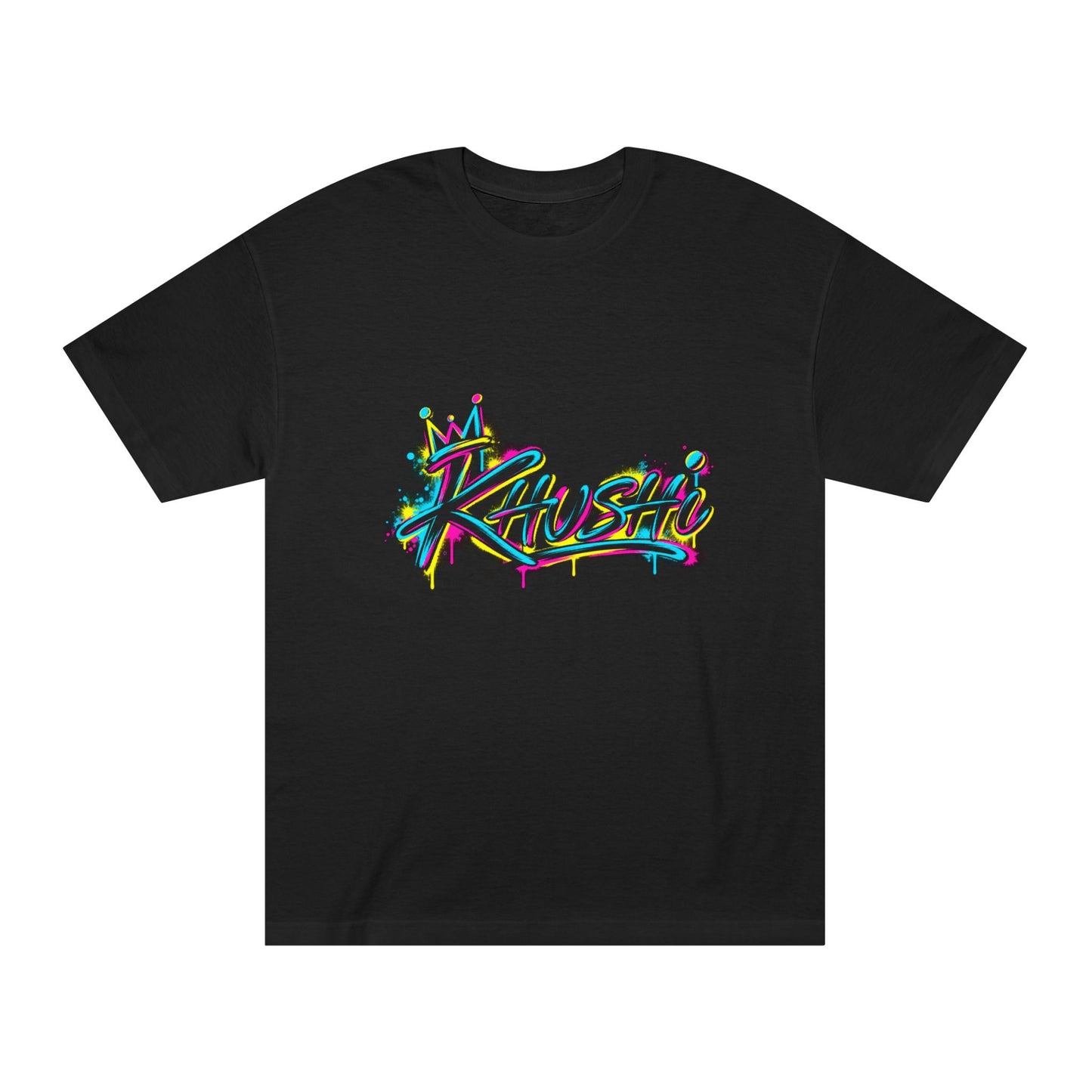 Khushi Graffiti Tee — Colorful Crown Streetwear T-Shirt