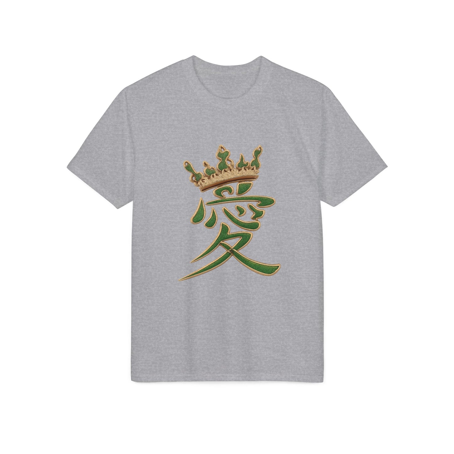 KHUSHI Love Crown Performance T-Shirt — Japanese Kanji Love with Crown Graphic