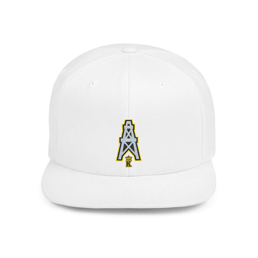 KHUSHI  Classic Oilers Snapback Hat with Glitter Star Rocket Embroidery — Retro Space Vibe