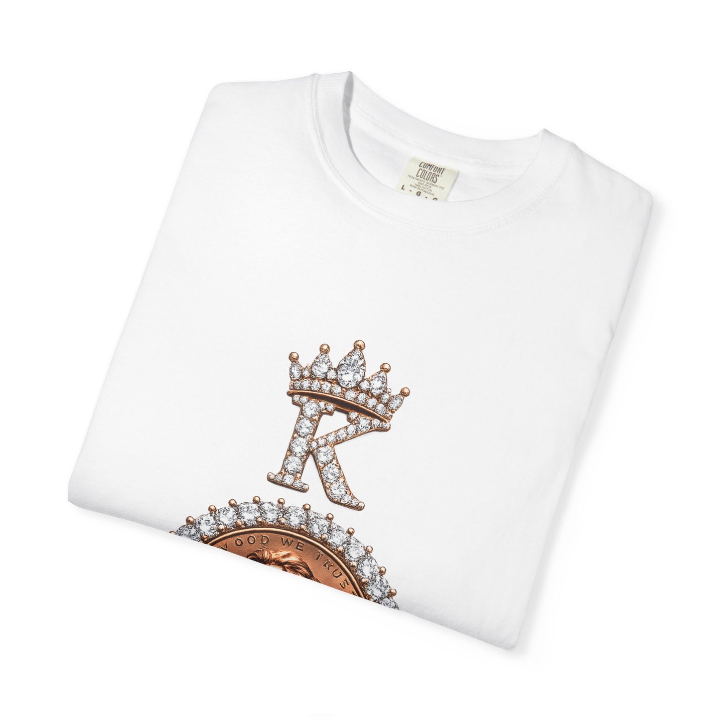 KING KHUSHI Diamond Penny T-Shirt — Crowned Lincoln Coin Graphic Tee