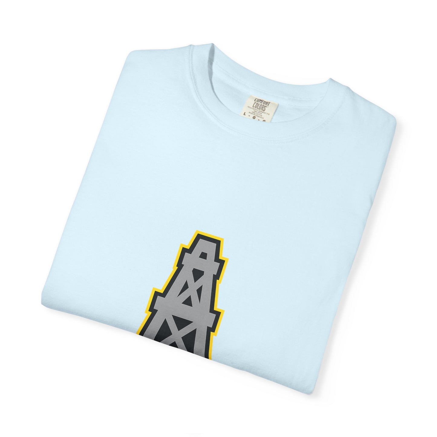 KHUSHI Classic Oil Graphic T-Shirt — Retro Industrial Logo Tee