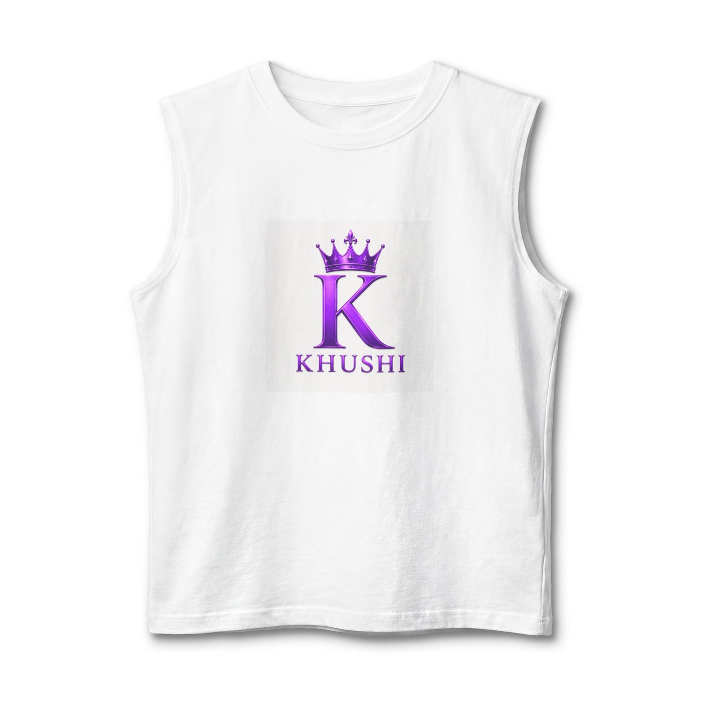 Khushi Crown Muscle Tank — Personalized Purple 'K' Monogram Tank Top