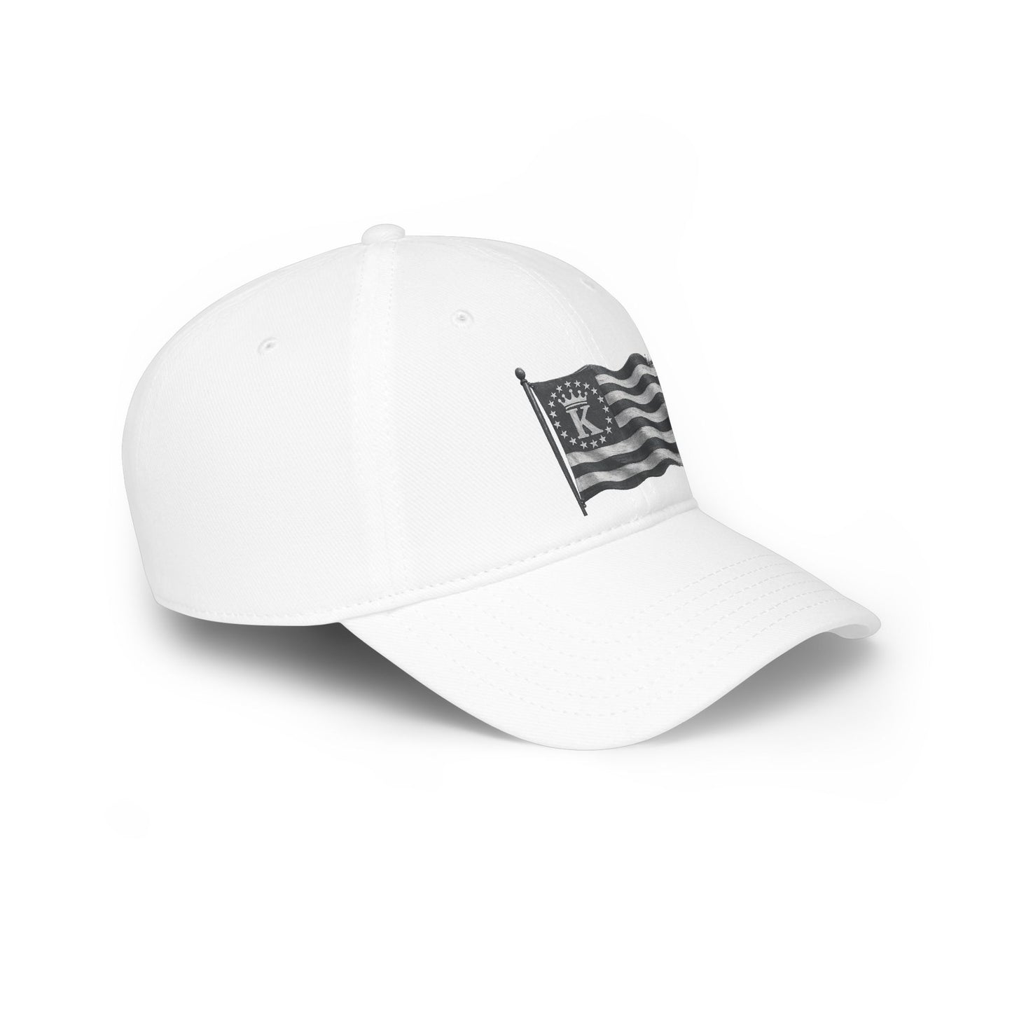 Distressed Flag Baseball Cap with 'KHUSHI Crest — Vintage Americana Low Profile Hat