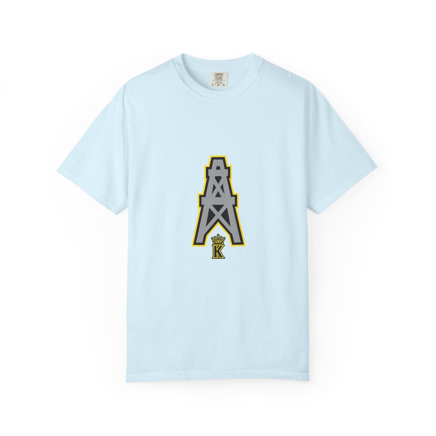 KHUSHI Classic Oil Graphic T-Shirt — Retro Industrial Logo Tee