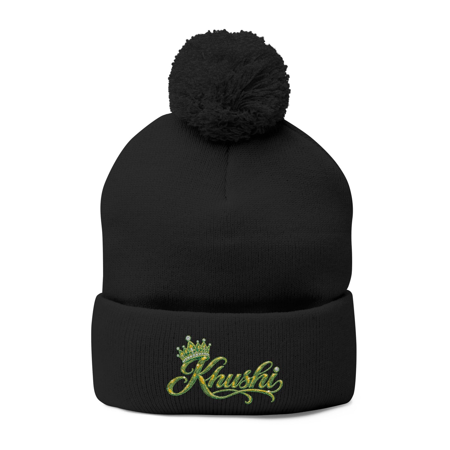 Pom-Pom Knit Cap (Embroidery)
