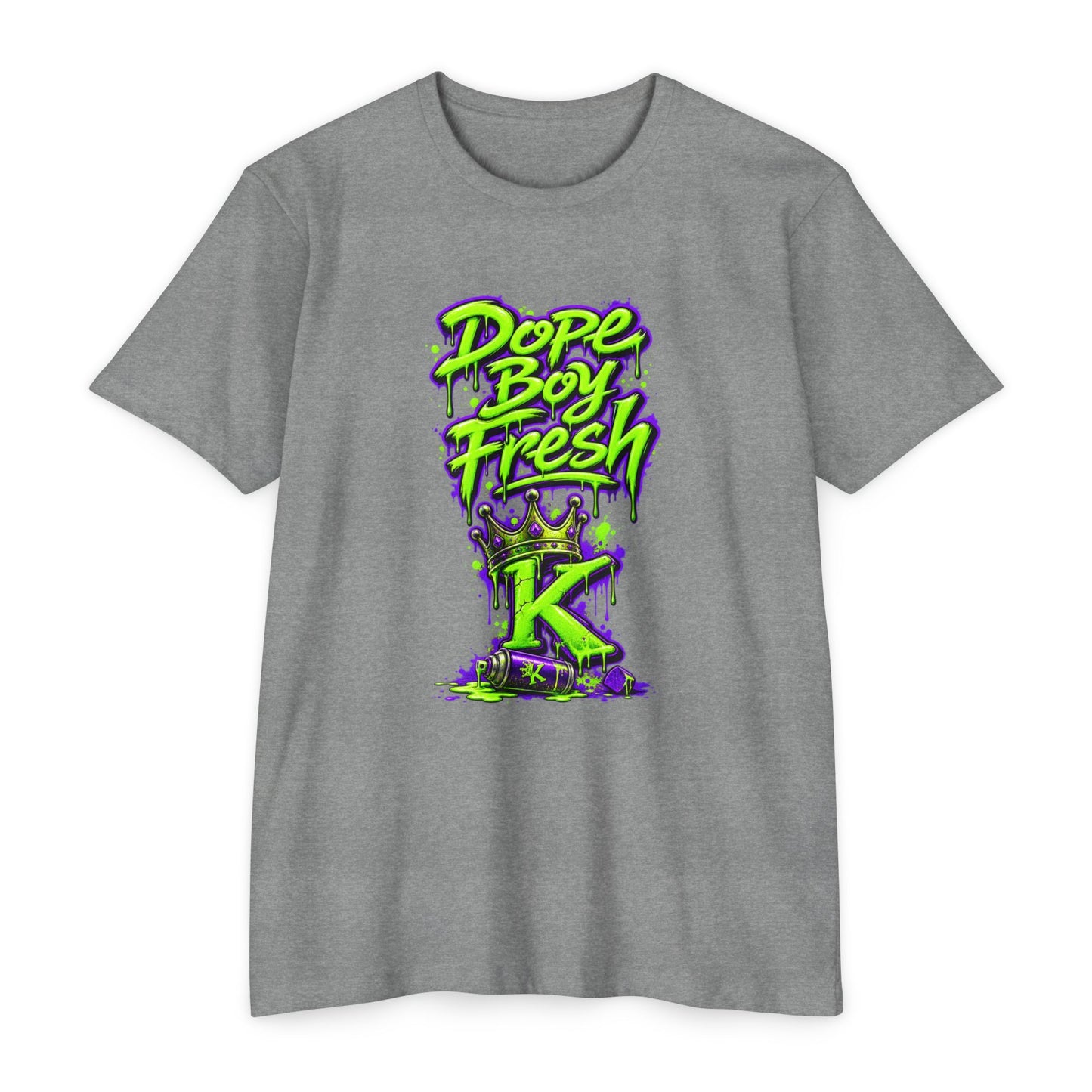KHUSHI Dope Boy Fresh Graphic T-Shirt — Neon Crown K Streetwear Tee