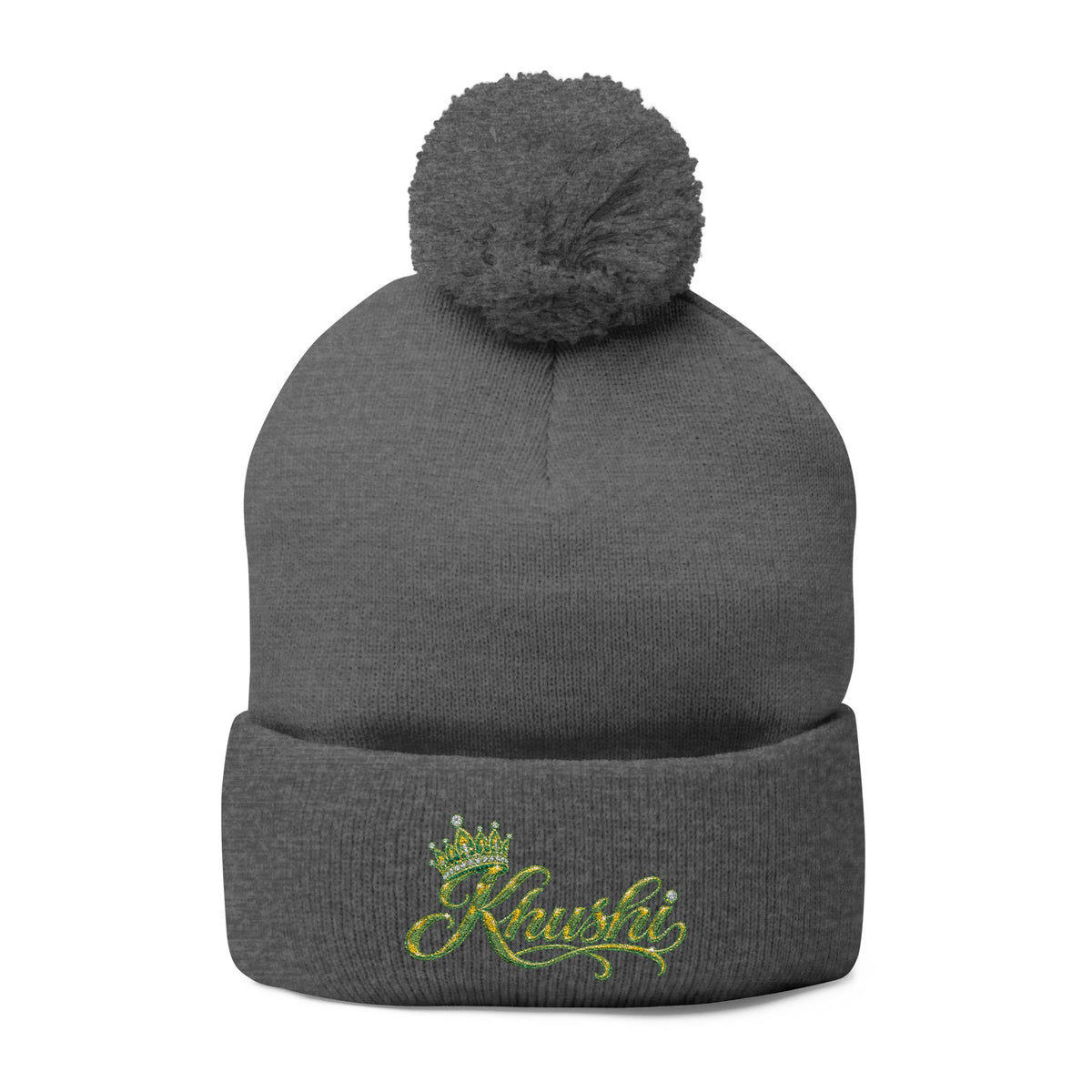 Pom-Pom Knit Cap (Embroidery)