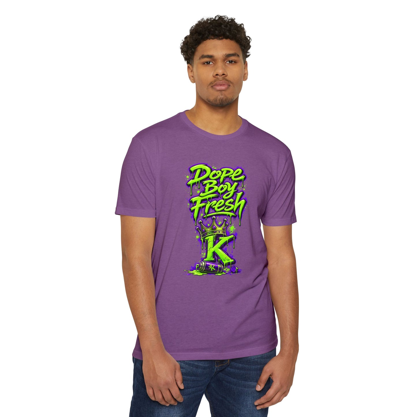 KHUSHI Dope Boy Fresh Graphic T-Shirt — Neon Crown K Streetwear Tee