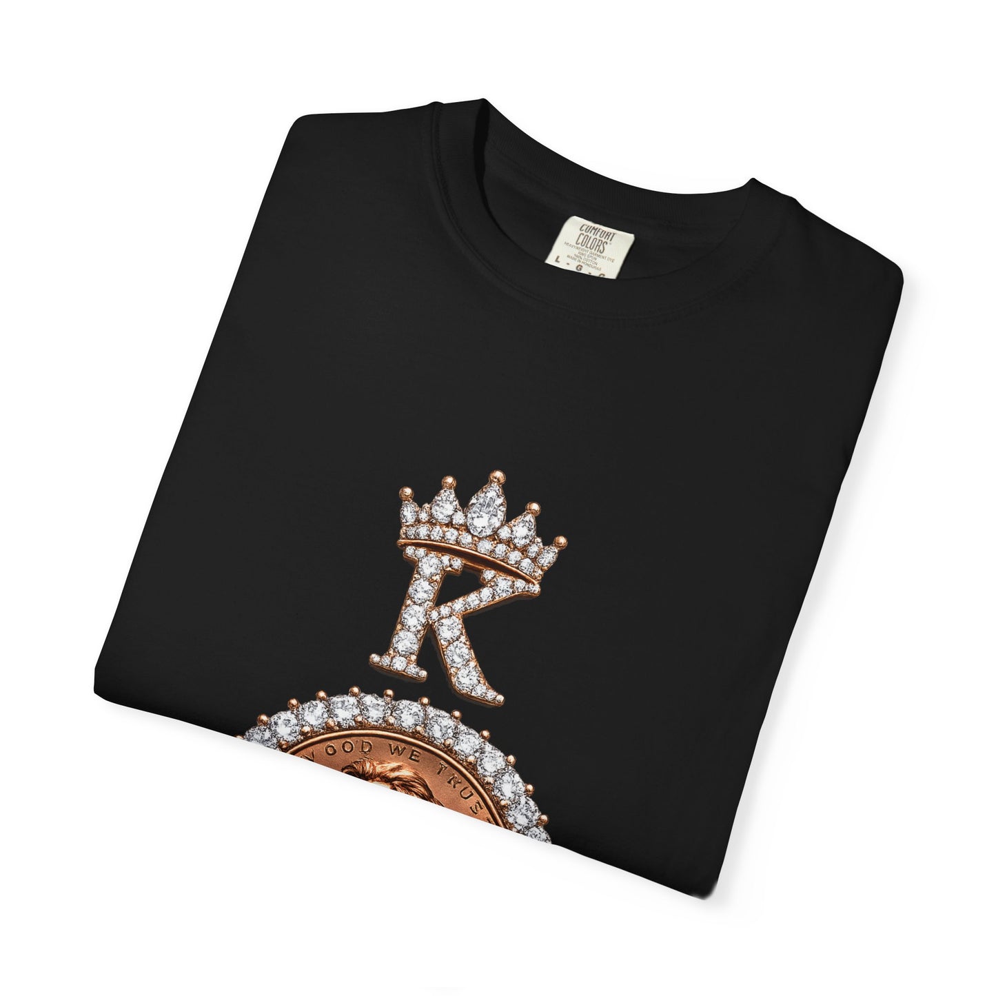 KING KHUSHI Diamond Penny T-Shirt — Crowned Lincoln Coin Graphic Tee