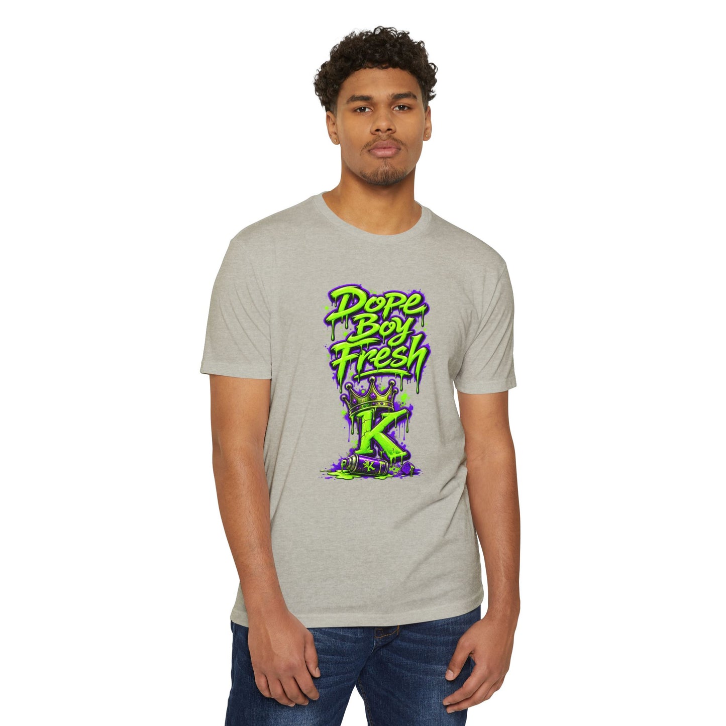 KHUSHI Dope Boy Fresh Graphic T-Shirt — Neon Crown K Streetwear Tee