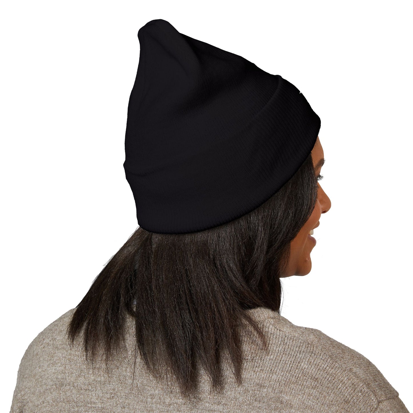 Embroidered Star Bandana Initial Beanie — Classic Cuffed Knit Hat with Red 'H' Accent