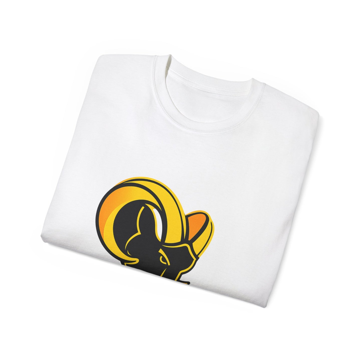 Ram Head Graphic Tee — Bold Yellow & Black Mountain Ram Shirt