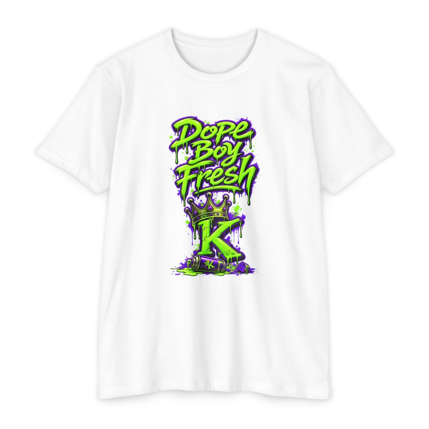 KHUSHI Dope Boy Fresh Graphic T-Shirt — Neon Crown K Streetwear Tee