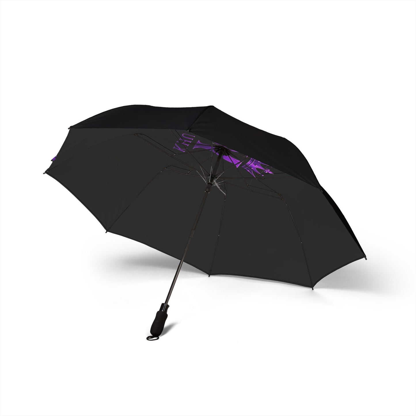 Foldable Umbrella — Purple Crown Design, Semi-Automatic Compact Rain Umbrella