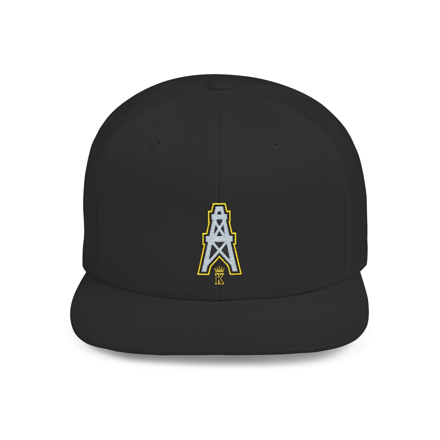 KHUSHI  Classic Oilers Snapback Hat with Glitter Star Rocket Embroidery — Retro Space Vibe