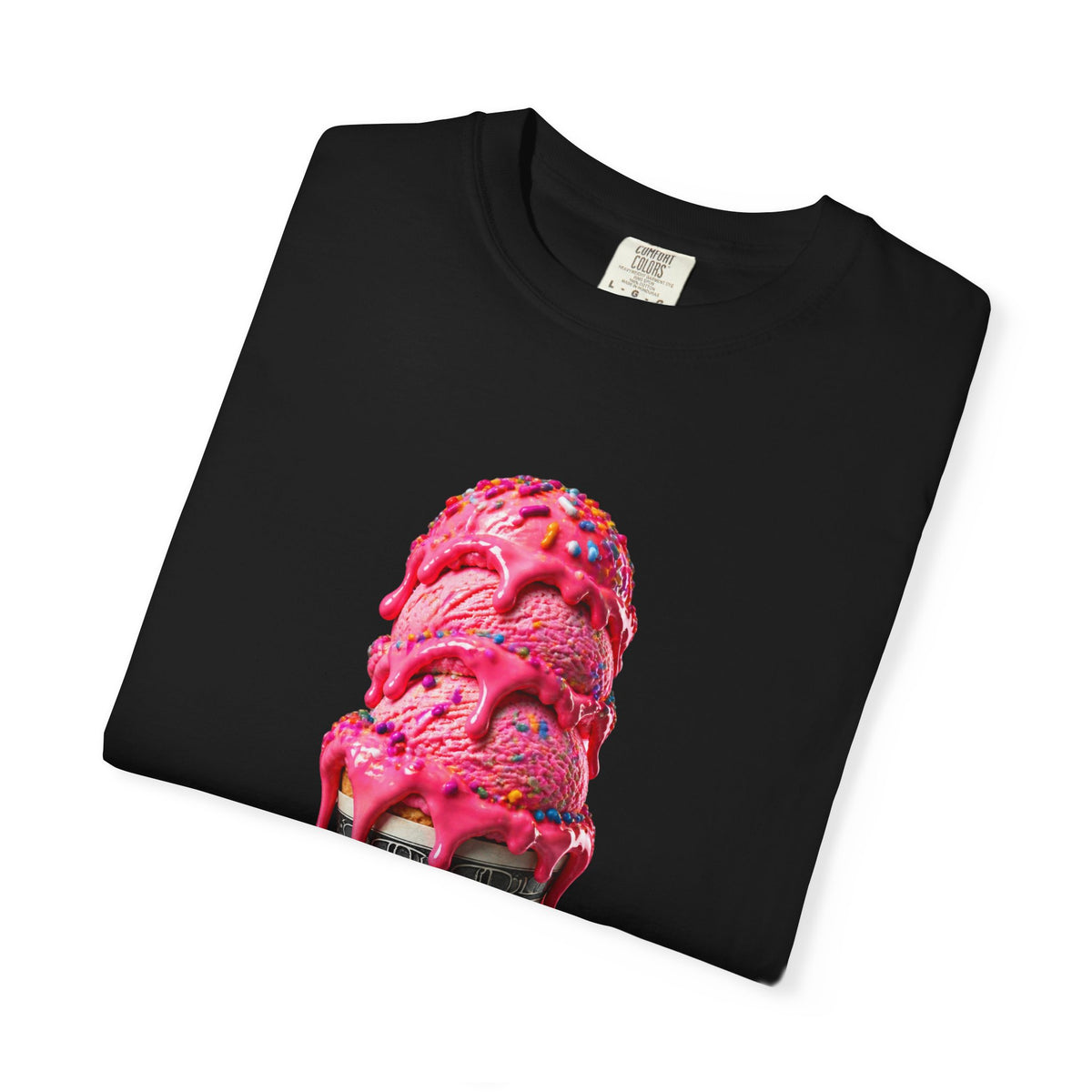 KHUSHI C.R.E.A.M  Graphic T-Shirt — Melting Pink Scoop Design
