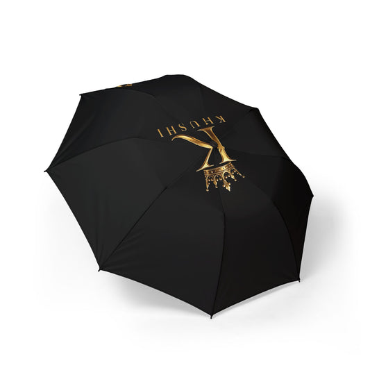 Gold Crown Semi-Automatic Foldable Umbrella — Compact Luxury Rain Shield