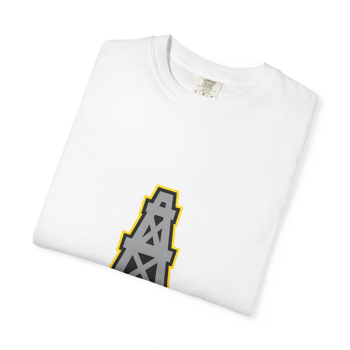 KHUSHI Classic Oil Graphic T-Shirt — Retro Industrial Logo Tee