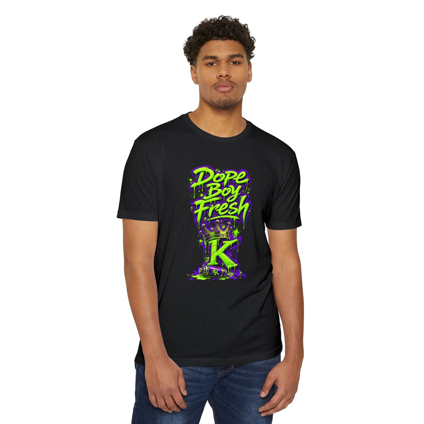 KHUSHI Dope Boy Fresh Graphic T-Shirt — Neon Crown K Streetwear Tee