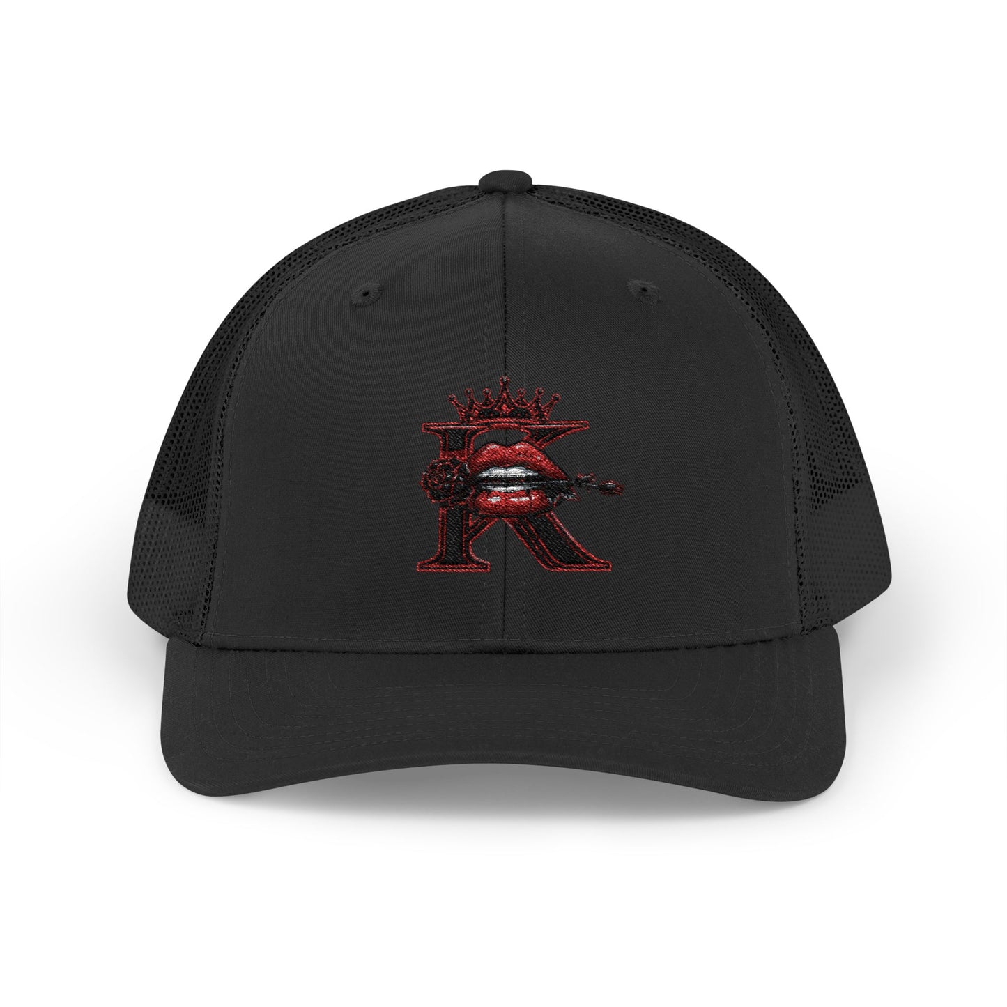 Crowned R Trucker Cap – Embroidered Royal Initial Snapback