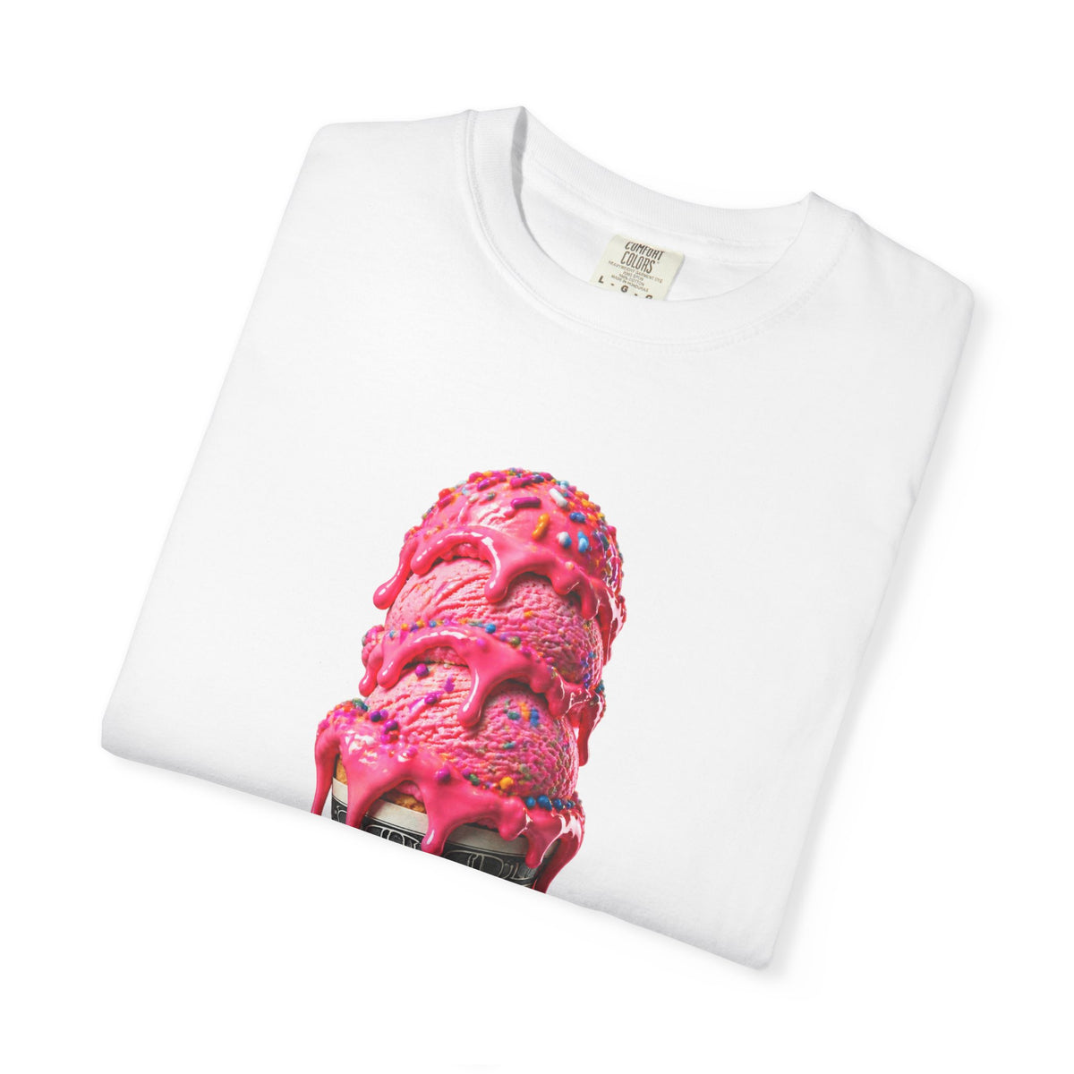KHUSHI C.R.E.A.M  Graphic T-Shirt — Melting Pink Scoop Design
