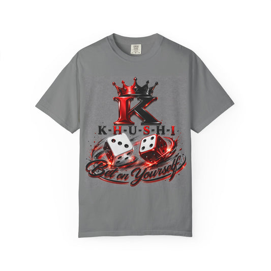 K-HUSHI Crown & Dice Graphic T-Shirt — 'Bet on Yourself' Streetwear Tee