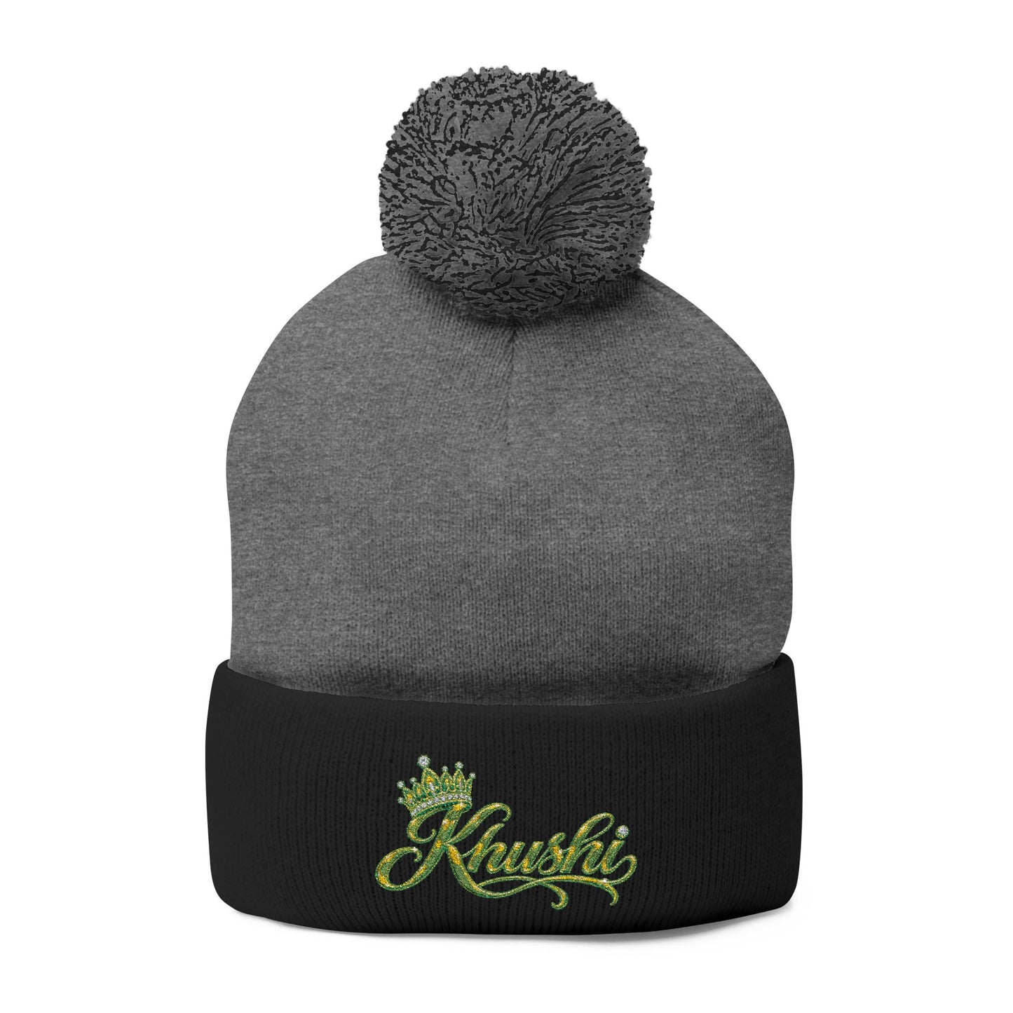 Pom-Pom Knit Cap (Embroidery)