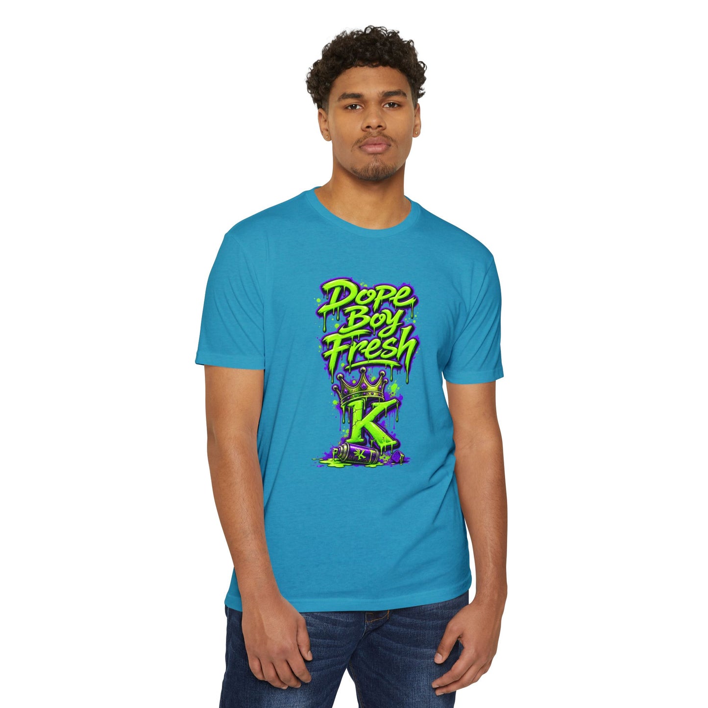KHUSHI Dope Boy Fresh Graphic T-Shirt — Neon Crown K Streetwear Tee