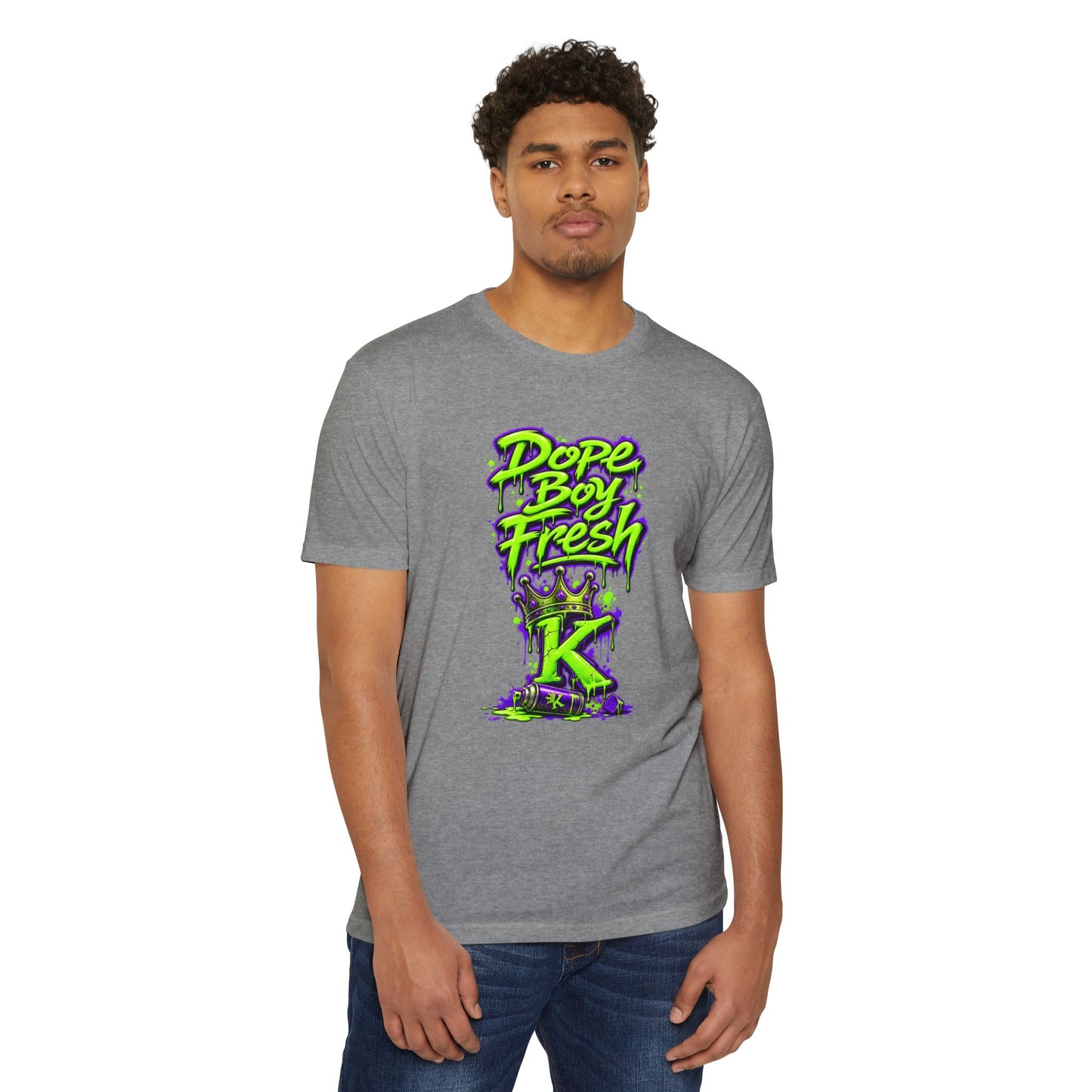 KHUSHI Dope Boy Fresh Graphic T-Shirt — Neon Crown K Streetwear Tee