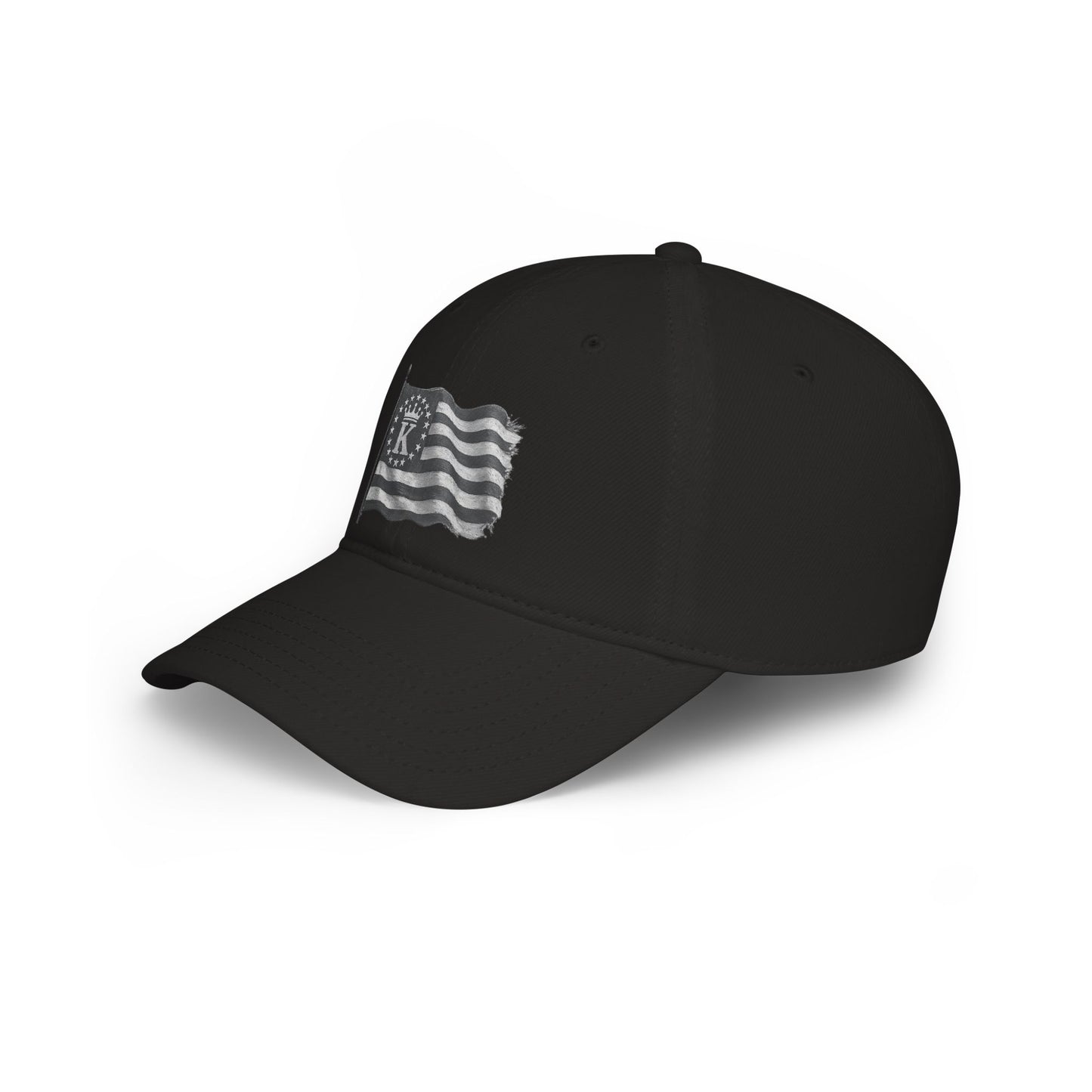Distressed Flag Baseball Cap with 'KHUSHI Crest — Vintage Americana Low Profile Hat