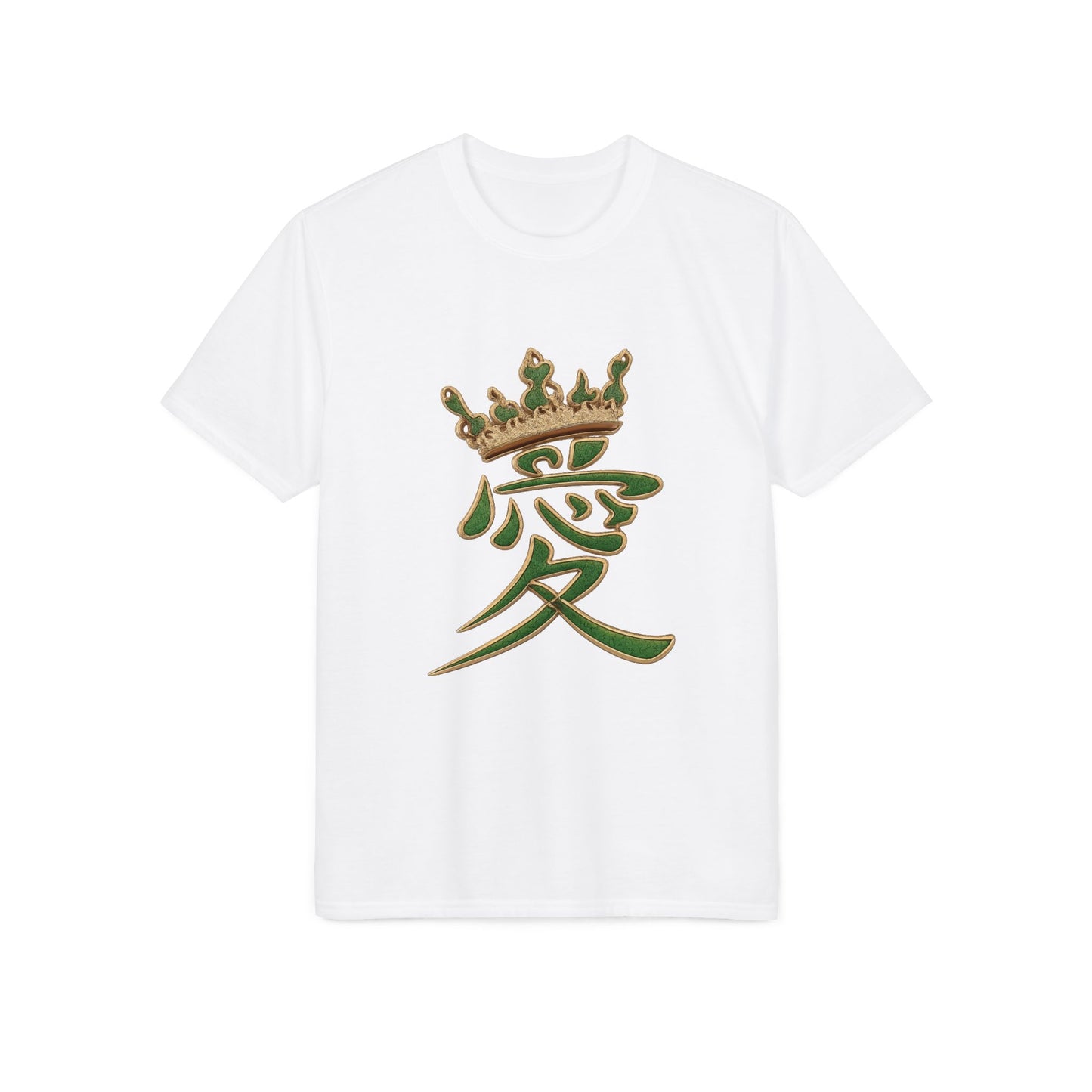 KHUSHI Love Crown Performance T-Shirt — Japanese Kanji Love with Crown Graphic