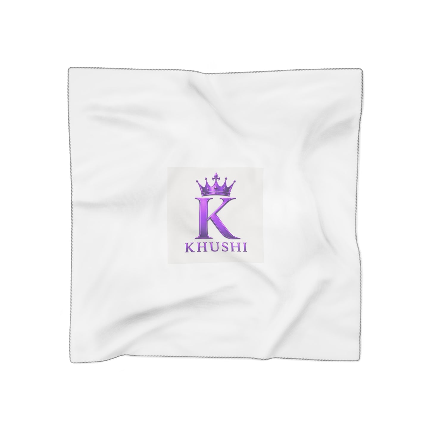 Personalized Monogram Scarf — Purple Crown “K Khushi” Polyester Scarf