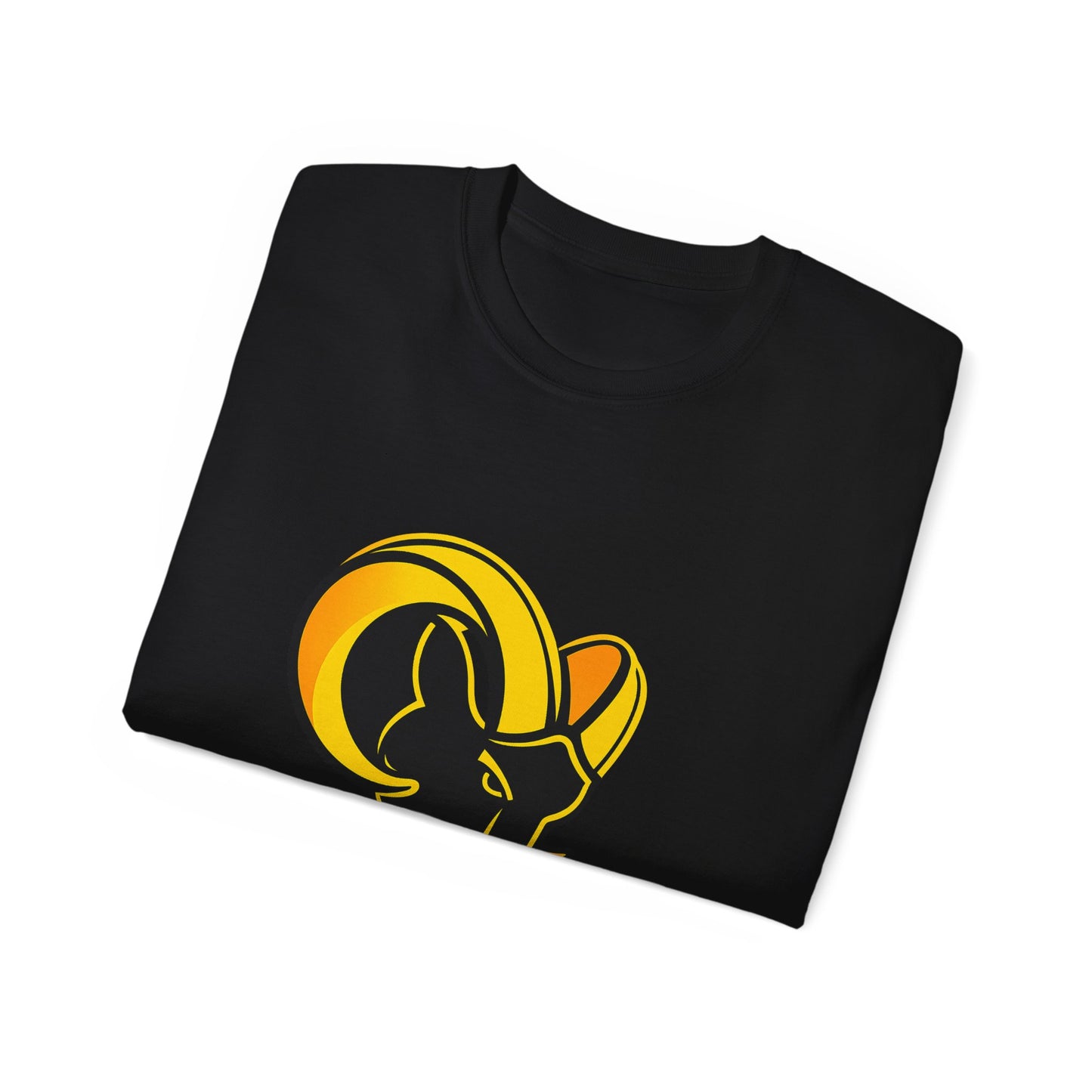 Ram Head Graphic Tee — Bold Yellow & Black Mountain Ram Shirt