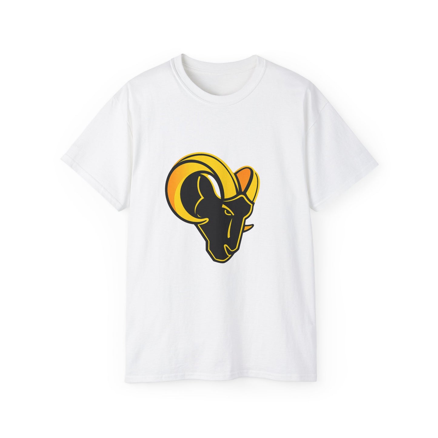 Ram Head Graphic Tee — Bold Yellow & Black Mountain Ram Shirt