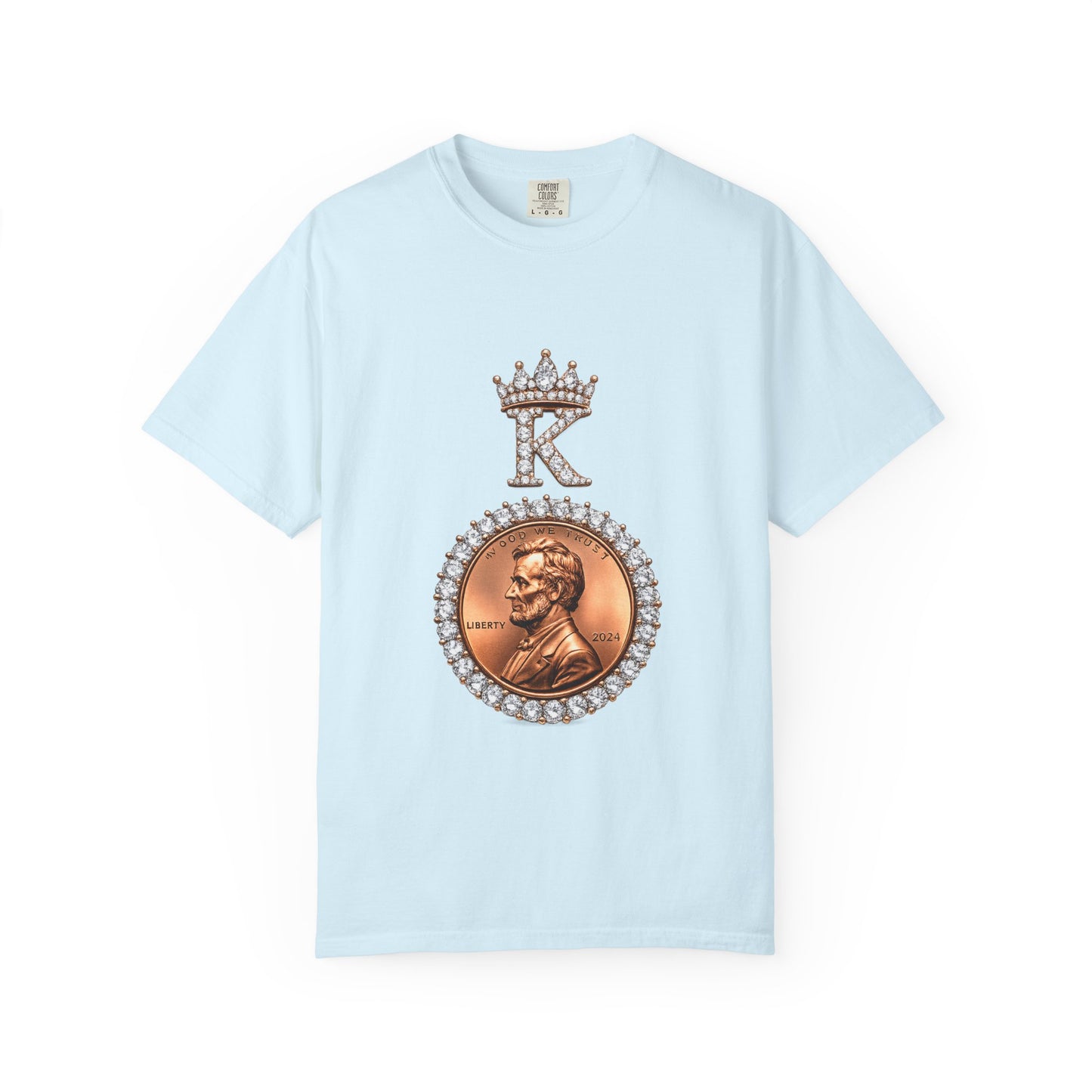 KING KHUSHI Diamond Penny T-Shirt — Crowned Lincoln Coin Graphic Tee
