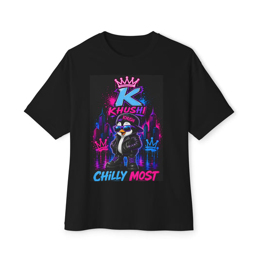 Chilly Most Penguin Graphic Tee — Retro Neon King Design