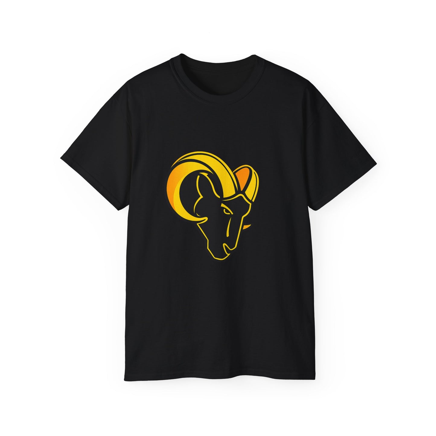 Ram Head Graphic Tee — Bold Yellow & Black Mountain Ram Shirt
