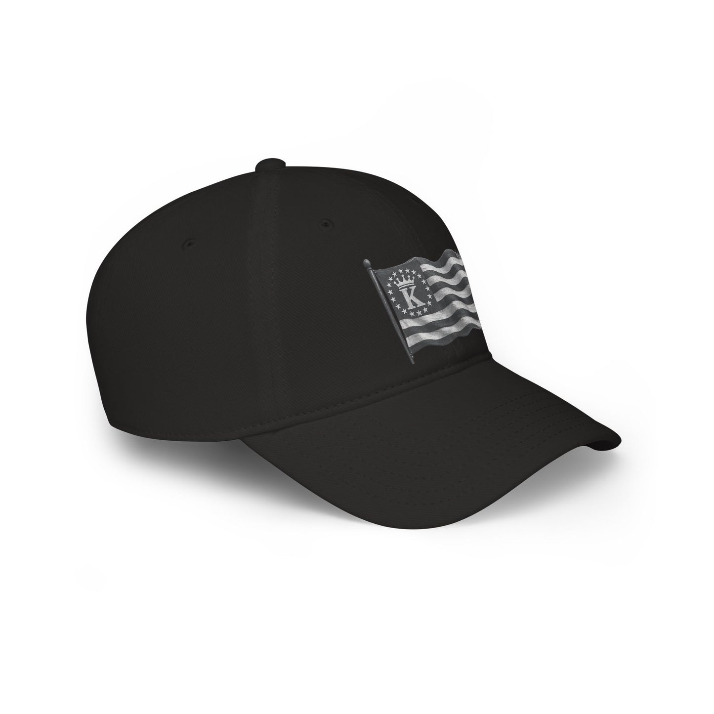 Distressed Flag Baseball Cap with 'KHUSHI Crest — Vintage Americana Low Profile Hat