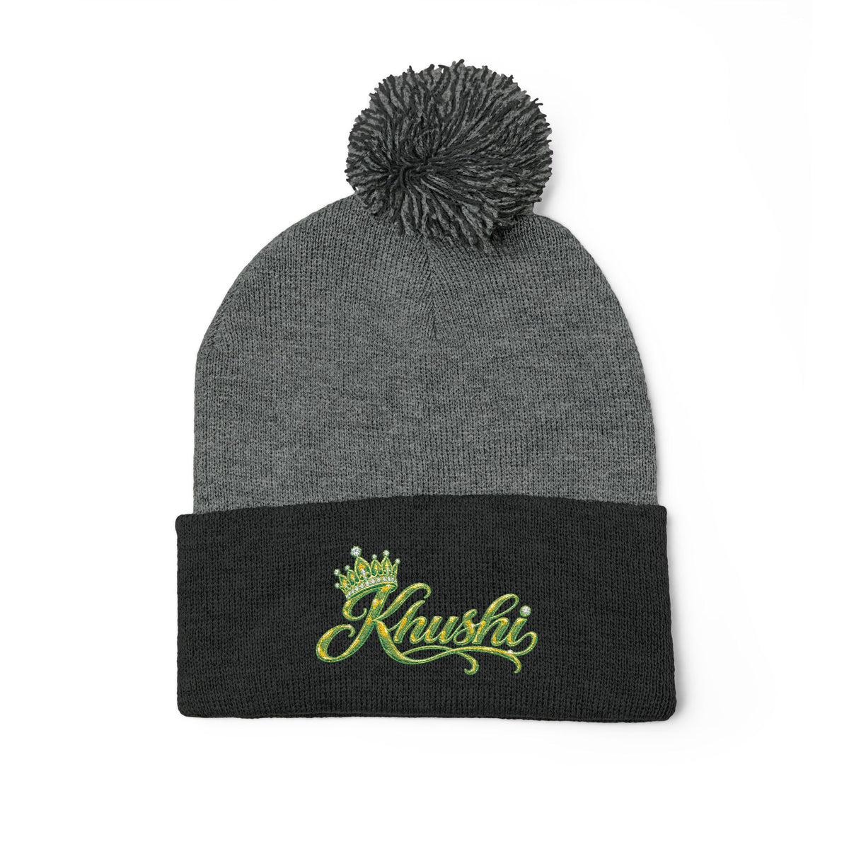 Pom-Pom Knit Cap (Embroidery)