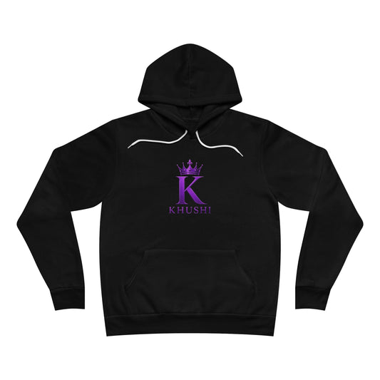 Khushi Crown Logo Hoodie — Purple K Monogram Pullover