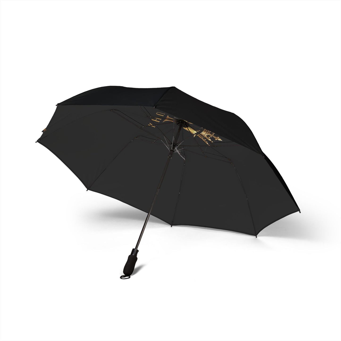 Gold Crown Semi-Automatic Foldable Umbrella — Compact Luxury Rain Shield
