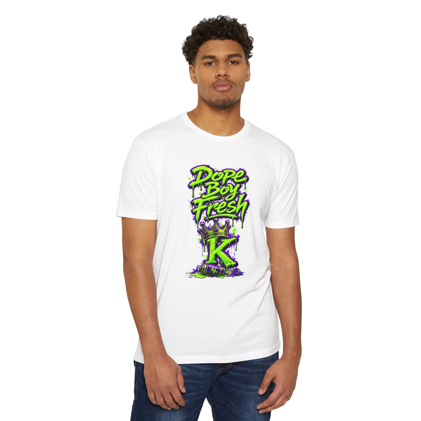 KHUSHI Dope Boy Fresh Graphic T-Shirt — Neon Crown K Streetwear Tee