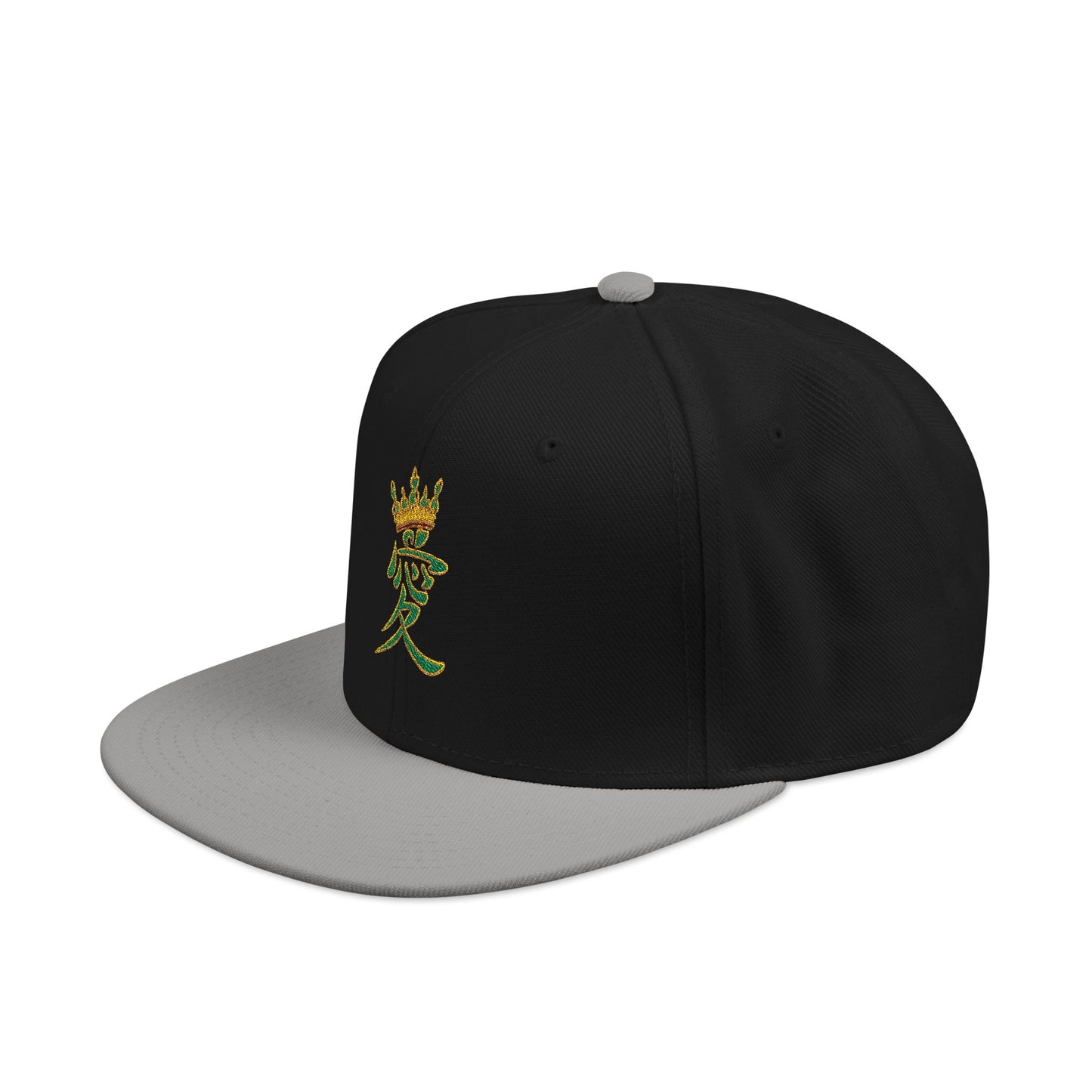 Embroidered Floral Cat Snapback Hat - Colorful Garden Kitty Embroidery