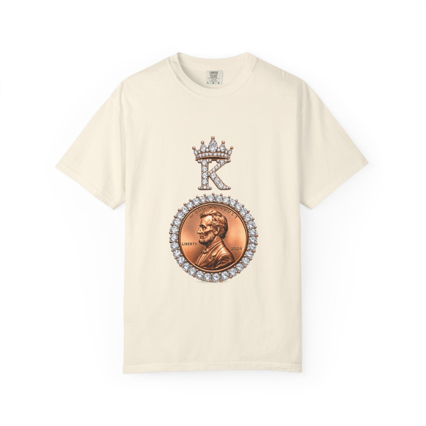 KING KHUSHI Diamond Penny T-Shirt — Crowned Lincoln Coin Graphic Tee