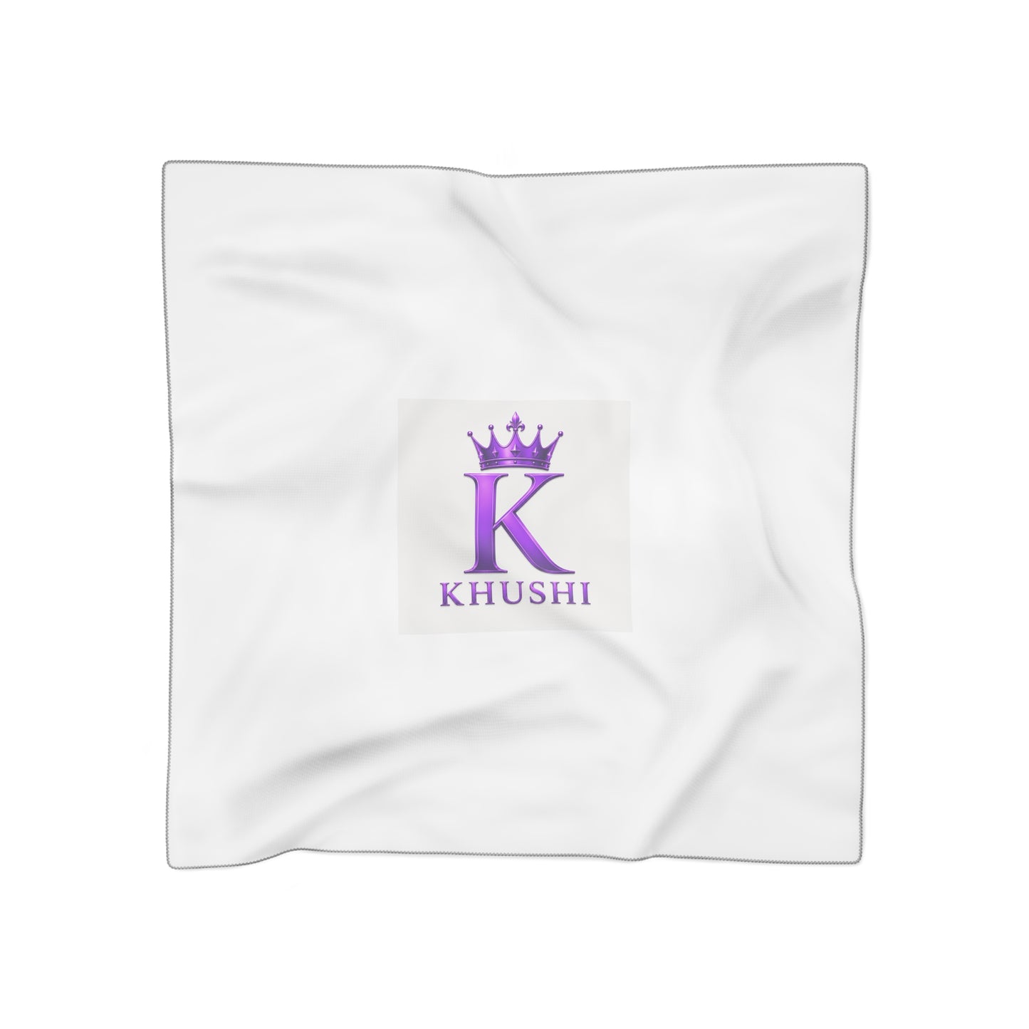Personalized Monogram Scarf — Purple Crown “K Khushi” Polyester Scarf