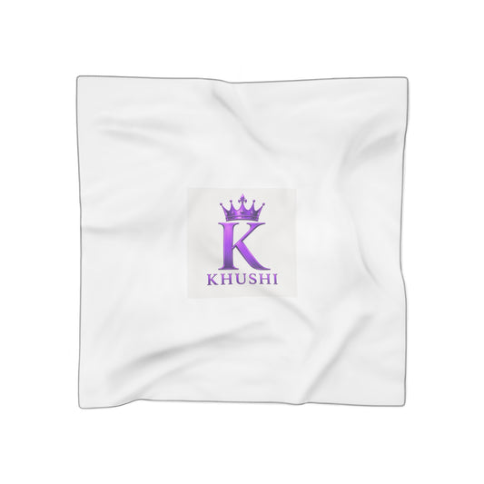 Personalized Monogram Scarf — Purple Crown “K Khushi” Polyester Scarf